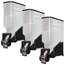 3 Módulos Dispenser Avulso 35 Litros ou 15 Kilos Armazenamento Ração Grãos Cereal Preto Plast Penser