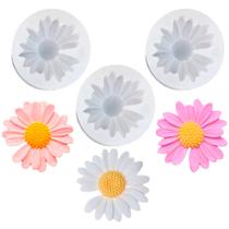 3 Molde Silicone Flor Margarida Sabonete Resina Biscuit Vela
