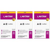 3 Multivitamínico Lavitan Super Fórmula A-Z + Mulher 60 Comp 3 Multivitamínico Lavitan Super Fórmula A-Z + Mulher 60 Comp