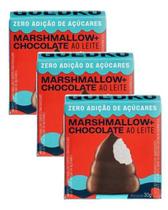 3 Musa Marshmallow Chocolate Leite Zero Açúcar Goldko 30G