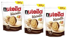 3 nutella biscuit biscoito wafer creme de avelã ferrero 304g