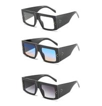 3 Óculos De Sol Quadrados Feminino Vintage Grande 3 Óculos De Sol Quadrados Feminino Vintage Grande