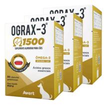 3 Ograx-3 1500mg Suplemento Alimentar para cachorro cão cães e gatos