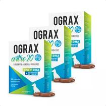 3 Ograx Artro 20 Suplemento Alimentar Para Cães E Gatos 30 Cápsulas