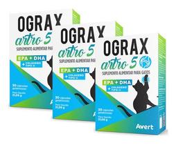 3 Ograx Artro 5 Suplemento Alimentar Para Gato E Cão Até 5kg