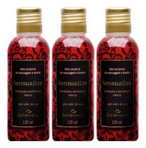 3 Óleo Corporal Para Banho e Massagem Íntima Sensual Sensualize