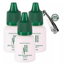 3 Óleo para Unhas AR Tratamento 6x1 Abelha Rainha 12 ml + Cortador de Unha
