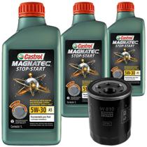 3 Óleo Sintético 5W30 Castrol e Filtro Óleo Mann Mobi 1.0 8V Flex 2017 a 2019