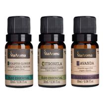 3 Oleos Essencial - Eucaliptus, Citronela e Lavanda - Kit