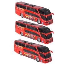 3 Ônibus Com 2 Andares 42cm Buzão Brinquedo - Bs Toys