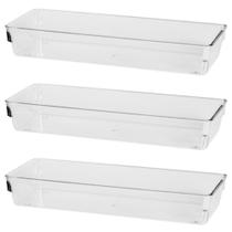 3 Organizador Acrílico Empilhavel Cozinha Gaveta Escritorio - Plas Tutti