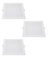 3 Ourolux Painel LED Quadrada 18W 2700K Embutir 3 Ourolux Painel LED Quadrada 18W 2700K Embutir