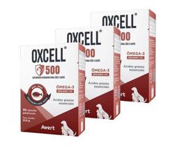 3 Oxcell 500 Suplementos Alimentar Para Cães E Gatos 90 cáp Ômega-3 Kit - Avert