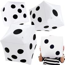 3 Pack 13 polegadas Jumbo Dice inflável, divertido gigante grande dados infláveis para o jogo de tabuleiro interior ao ar livre, festa na piscina, jogos de chão de gramado