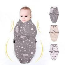 3 Pack Newborn Swaddle Cobertor Ajustável Wrap Recebendo Cobertor Bebê 100% Algodão Sleep Bag (0-3 Meses, Elefante + Estrela + Listra Amarela) - Miracle Baby