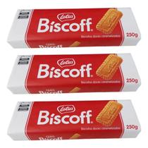 3 Pacotes Biscoito Doce Belga Caramelizado Biscoff Lotus 250g