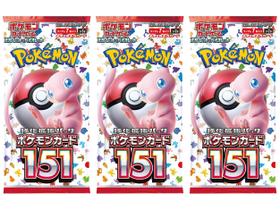 (3 Pacotes) Booster Pack Pokémon Japonês 151 - Edição SV2a