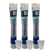 3 Pacotes de Copo de 180ml Branco ABNT 2012 PS Copomais com 100 unidades