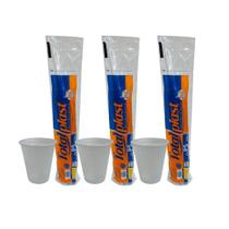 3 Pacotes de Copo de 180ml Branco PS Totalplast com 100 unidades