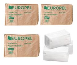 3 Pacotes de papel Toalha Interfolha Pct c/1.000 Folhas cada - Mania - 3PP0001