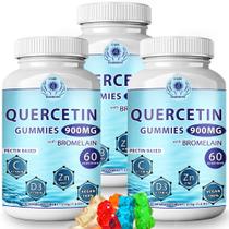 (3 Pacotes) Gummies de Quercetina Care 4 Harmony 900mg com Bromelina