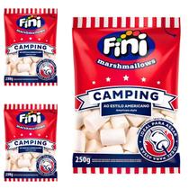 3 Pacotes Marshmallow Camping Fini Pacote 250g
