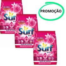 3 Pacotes Sabão em Pó Lava Roupas SURF 800g cada 3 Pacotes Sabão em Pó Lava Roupas SURF 800g cada