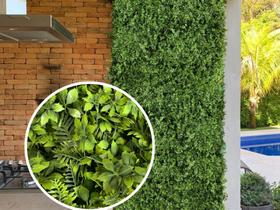 3 Painéis de Muro Verde com Folhagem Artificial Permanente Placa Decorativa 3D Realista para Paredes