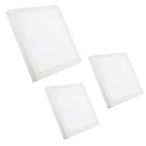 3 Painel LED 24W Quadrado Sobrepor Bivolt Iluminação Uniforme e Instalação Fácil 3 Painel LED 24W Quadrado Sobrepor Bivolt Iluminação Uniforme e Instalação Fácil