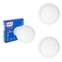 3 Painel led Philips 12w Sobrepor 4000k Neutra IP20 Bivolt