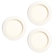 3 Painel Led Plafon 12W Redondo Embutir 6500k 17x17cm Bivolt