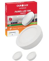 3 Painel Plafon LED Ourolux de Sobrepor 18W Bivolt Cor da Luz Branco Neutro 4000K Redondo 3 Painel Plafon LED Ourolux de Sobrepor 18W Bivolt Cor da Luz Branco Neutro 4000K Redondo