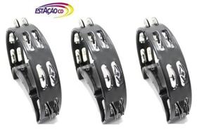 3 Pandeiros meia lua / Pandeirola Pro Fire - Preto