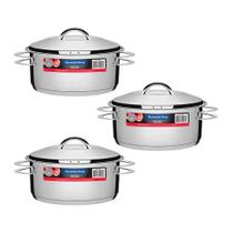 3 Panelas Aço Inox Fundo Triplo Solar 4,7L Pit 1 Tramontina 3 Panelas Aço Inox Fundo Triplo Solar 4,7L Pit 1 Tramontina