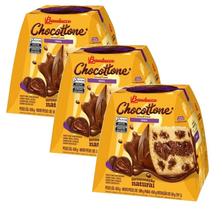 3 Panetone Bauducco Chocottone Recheio Trufa Chocolate 450g
