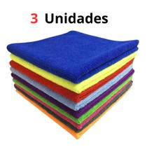 3 Pano de Microfibra multiuso limpeza pesada 30x40 cm - NEVES