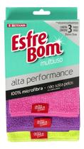 3 Pano Multiuso Limpeza Microfibra Reutilizável Alta Performance