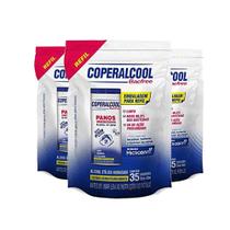 3 Pano Umedecido Álcool 70 Refil Com 35 Un Cada Coperalcool