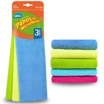 3 Panos Super Absorvente Microfibra Multiuso 29x29cm ALKLIN