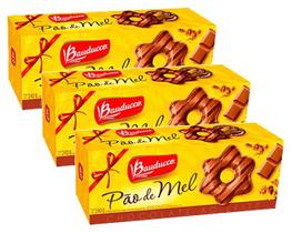 3 Pão De Mel Com Cobertura Chocolate Ao Leite Bauducco 240g