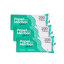 3 Papeis Ecologicos Para Mechas Standard 11x27cm 600 Folhas - Papel para Mechas