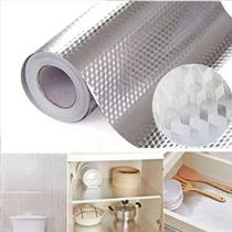 3 Papel Adesivo Metalizado Lavável P/ Fogão Armário Gavetas 3 Papel Adesivo Metalizado Lavável P/ Fogão Armário Gavetas