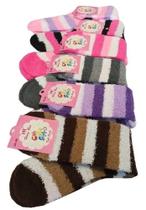 3 Par Meia Felpuda Listrada Cano Alto 53CM Feminina Adulto atoalhada meias coloridas super macia