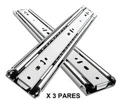 3 PARES CORREDIÇA / TRILHO GAVETA TELESCÓPICA FECHAMENTO SOFT 50cm OPENFIELD