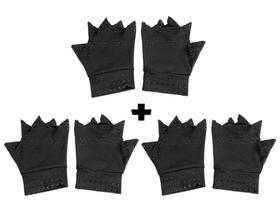 3 Pares De Luvas Pretas Sem Dedo Tendinite Alívio Da Dor Ler - MAGNÉTICA 3 Pares De Luvas Pretas Sem Dedo Tendinite Alívio Da Dor Ler - MAGNÉTICA