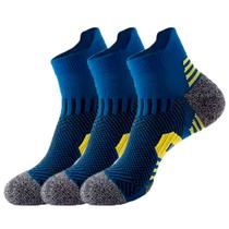 3 Pares de Meias Corrida Compressiva Alta absorção Respiráv COR:AZUL MARINHOTAMANHO:38-42