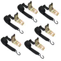 3 Pares Fita Cabo Cinta De Carga Com 4,5M 60kg Catraca Preto