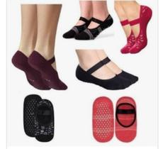 3 Pares Meia Sapatilha Yoga Pilates Feminina N 34 a 39 coloridas com ANTIDERRAPANTE 3 Pares Meia Sapatilha Yoga Pilates Feminina N 34 a 39 coloridas com ANTIDERRAPANTE
