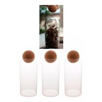 3 PC Pote De Vidro Borossilicato Com Tampa Bola Cortiça Lyor 3 PC Pote De Vidro Borossilicato Com Tampa Bola Cortiça Lyor