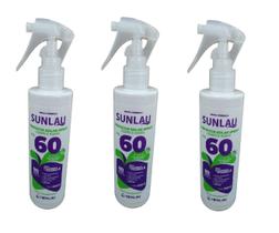 3 pç repelente insetos 200ml c/ protetor solar fps 60 sunlau